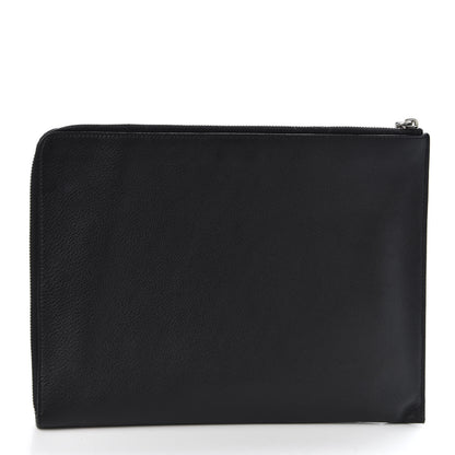 Fendi Vitello Dolce Fun Fair Embossed Zip Around Pouch Black Multicolor 2 of 8