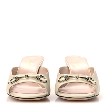 Gucci Nappa Horsebit 75mm Slide Sandals 39.5 Mystic White 3 of 12
