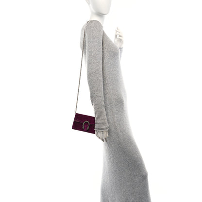 Gucci Velvet Super Mini Dionysus Shoulder Bag Fuchsia Violet Cyclamen 2 of 10