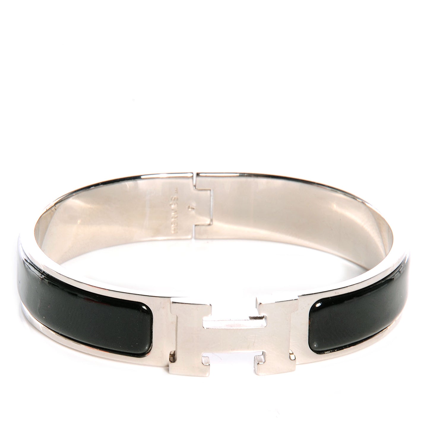 Enamel Narrow Clic Clac H Bracelet PM Black