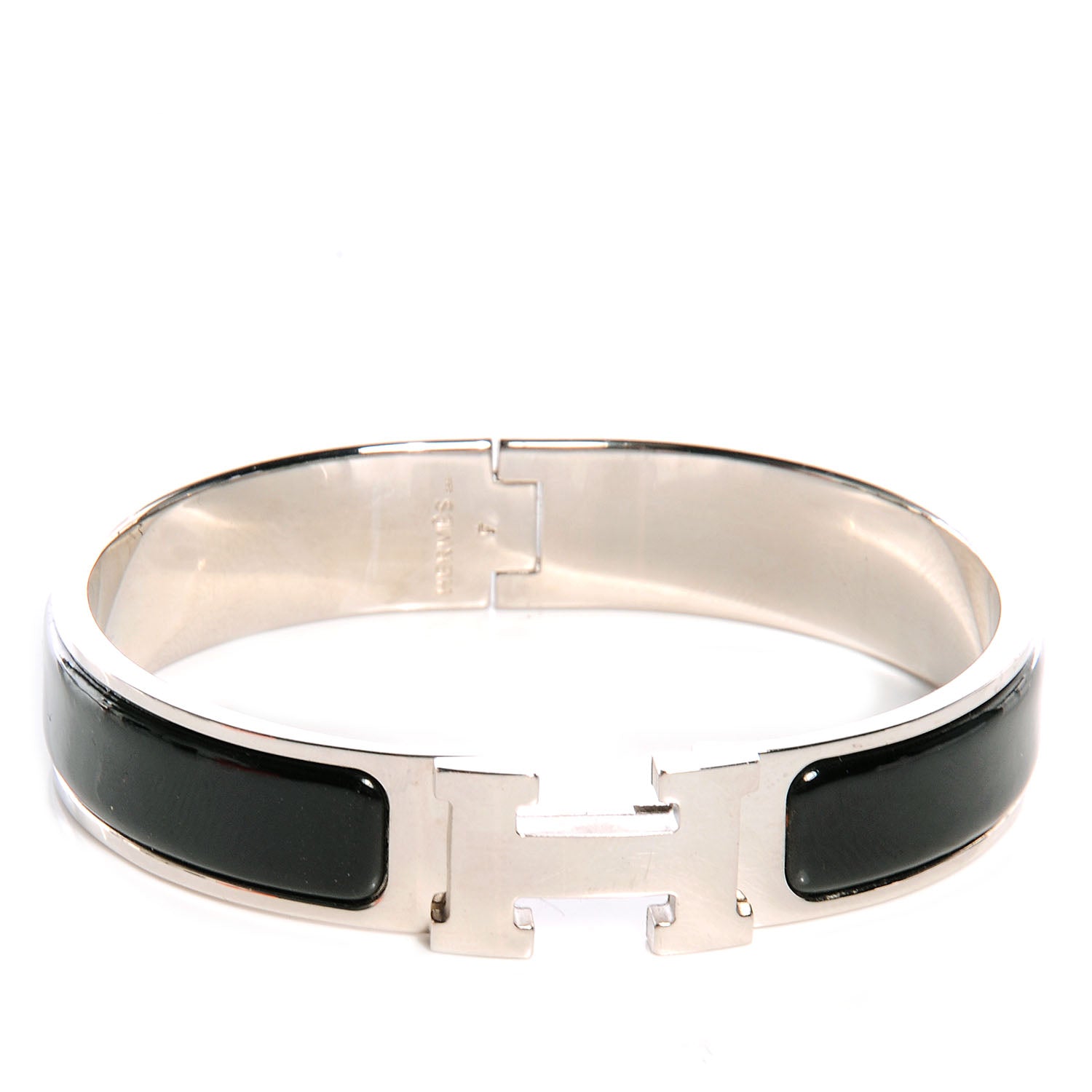 Hermes Enamel Narrow Clic Clac H Bracelet PM Black 1 of 5