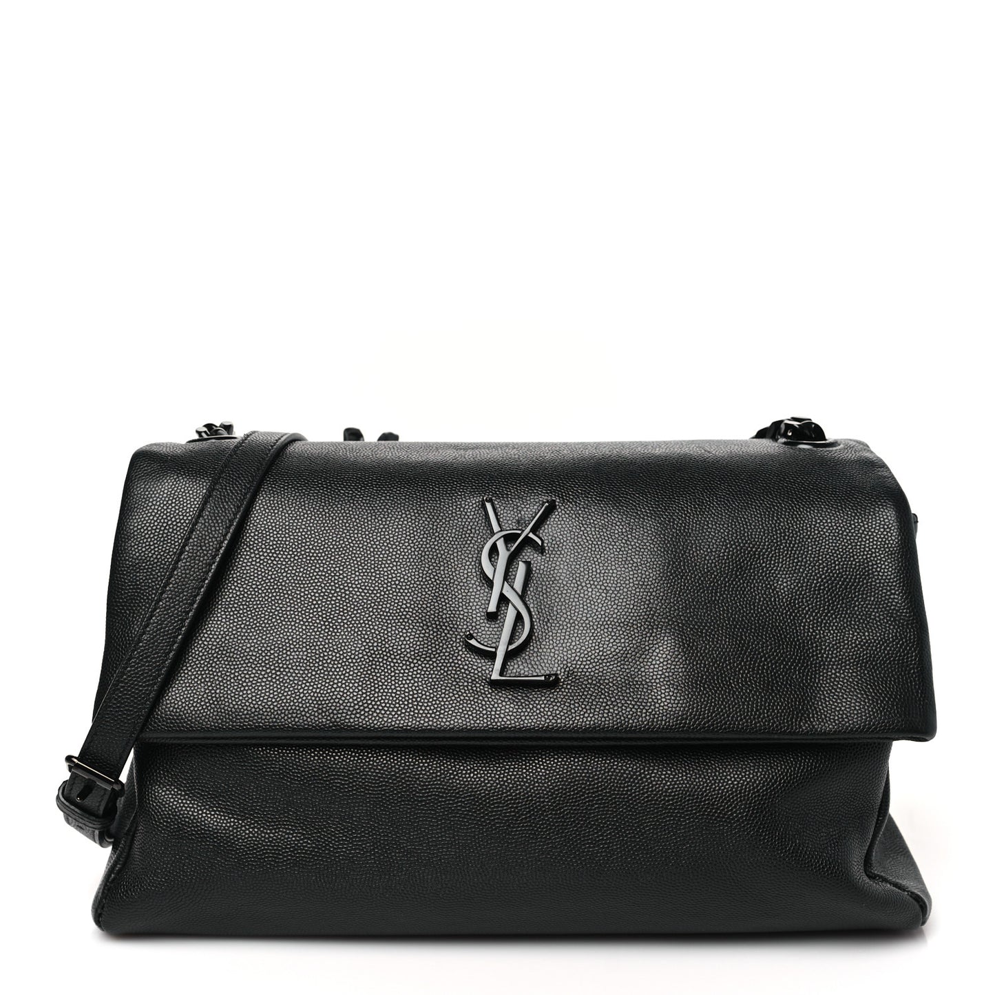 Grain De Poudre Medium West Hollywood Monogram Fold-Over Black