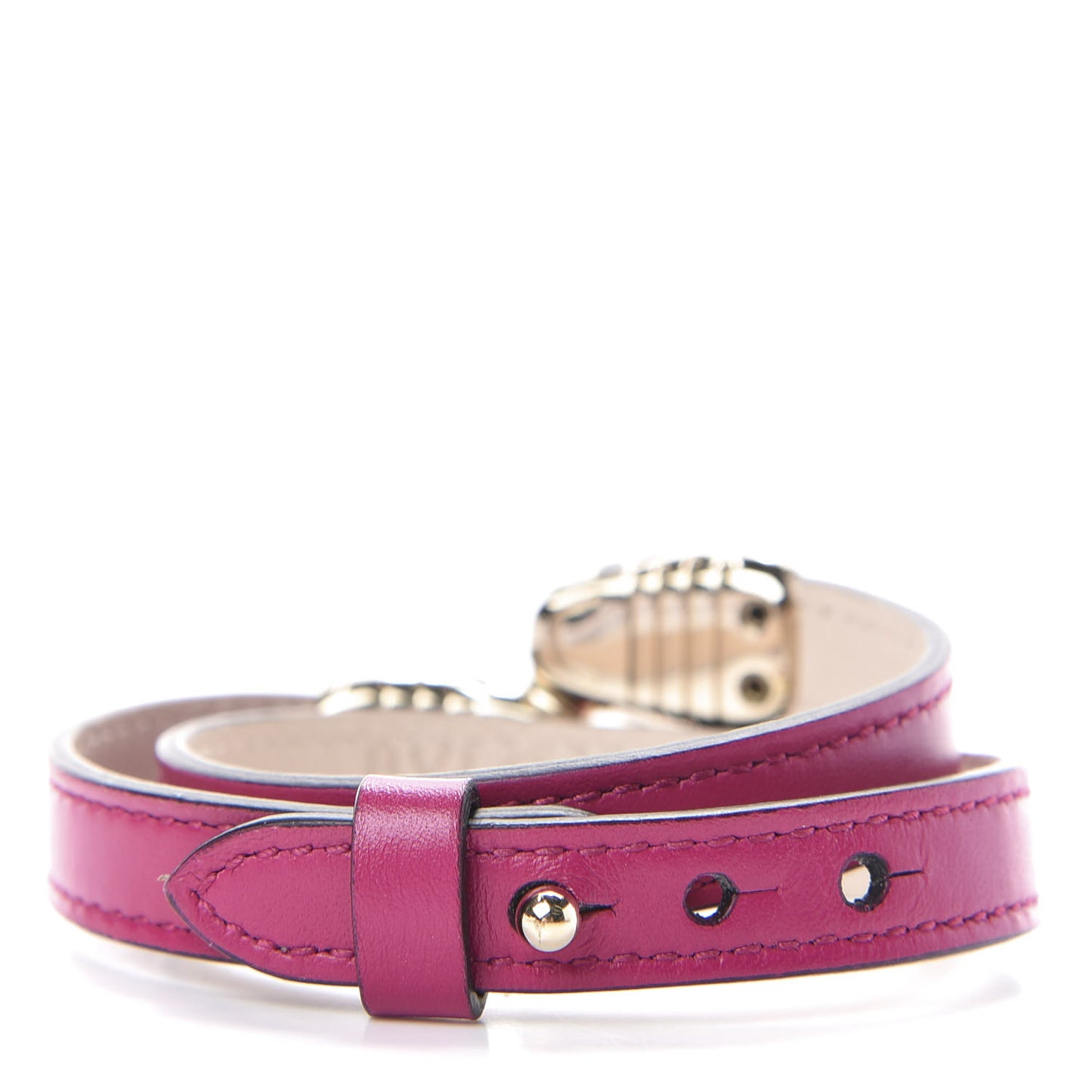 Calfskin Serpenti Forever Double Coil Bracelet Pink