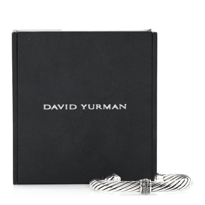 David Yurman Sterling Silver Black Diamond 7mm Cable Classics Station Bracelet 6 of 6