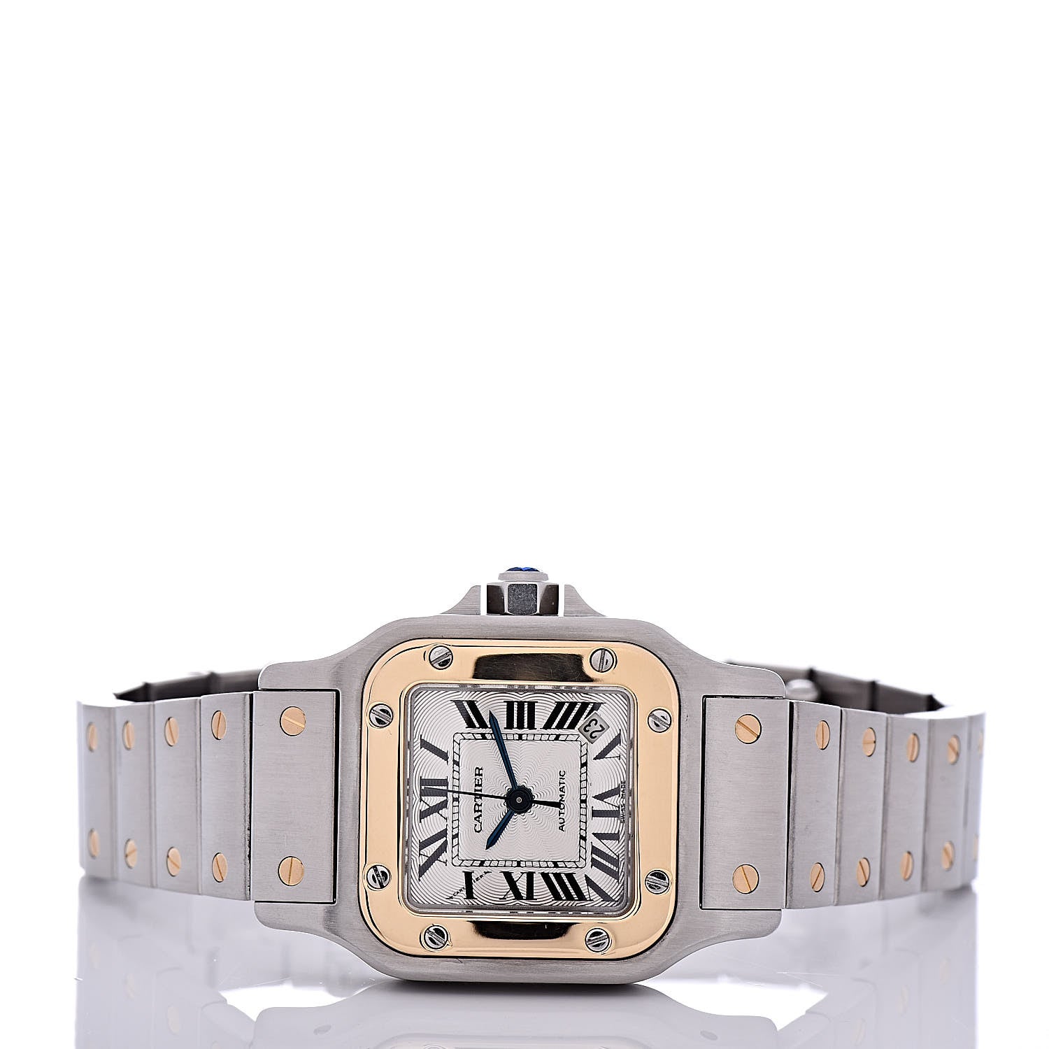 Cartier Stainless Steel 18K Yellow Gold 24mm Santos De Cartier Galbee Automatic Watch 3 of 6
