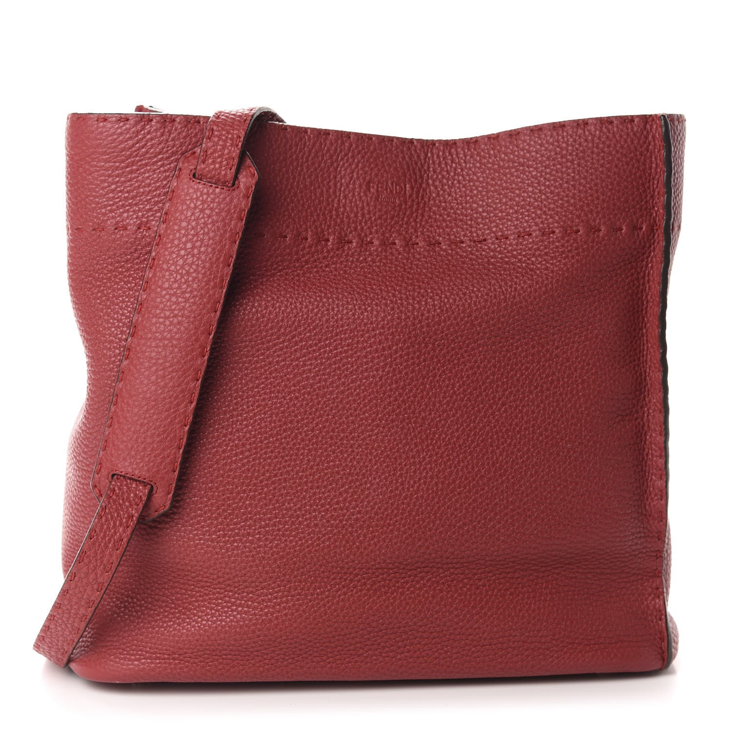 Fendi Cuoio Romano Selleria Large Anna Bucket Bag Rosso 1 of 11