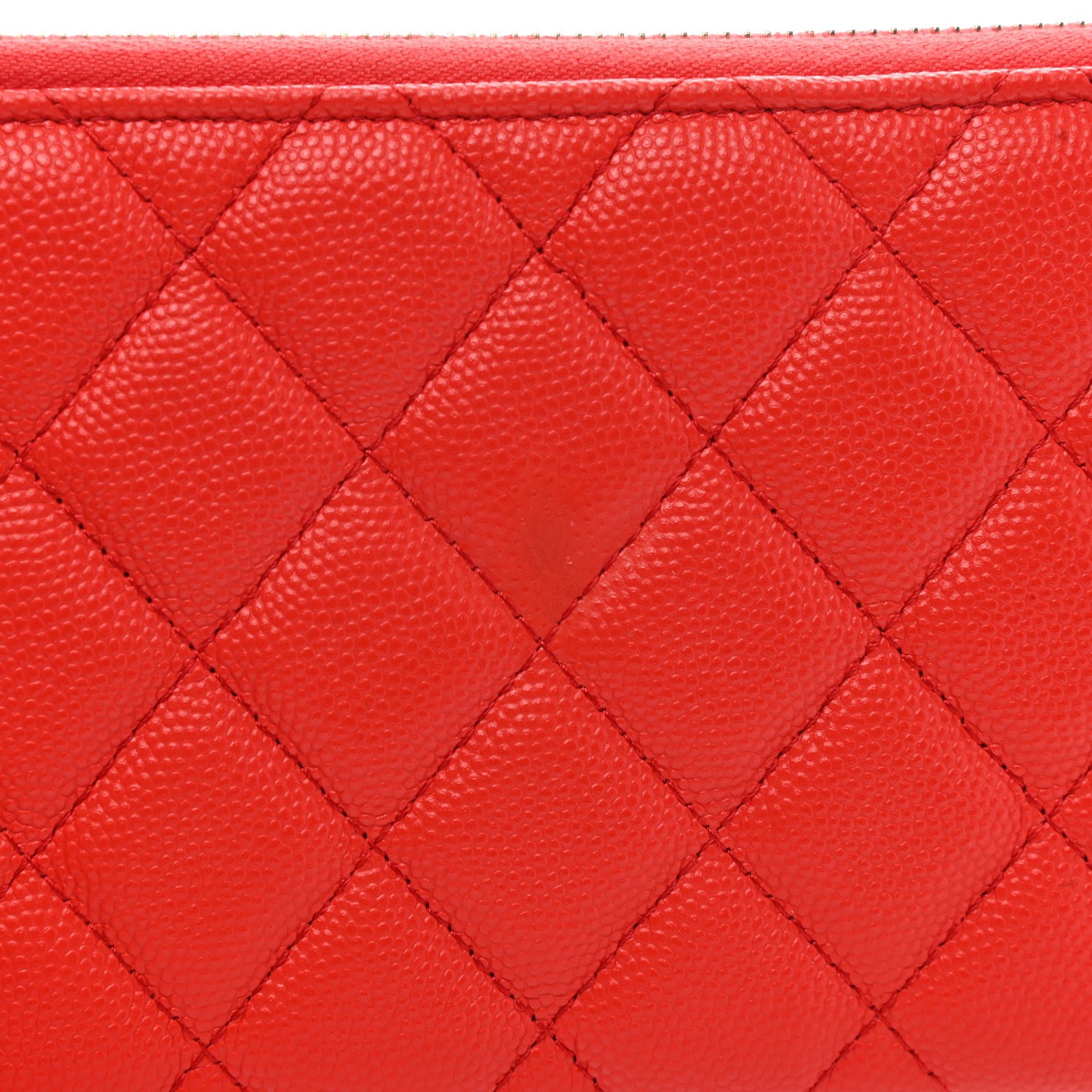 Chanel Caviar Quilted Classic Zip Pouch Red 8 of 9