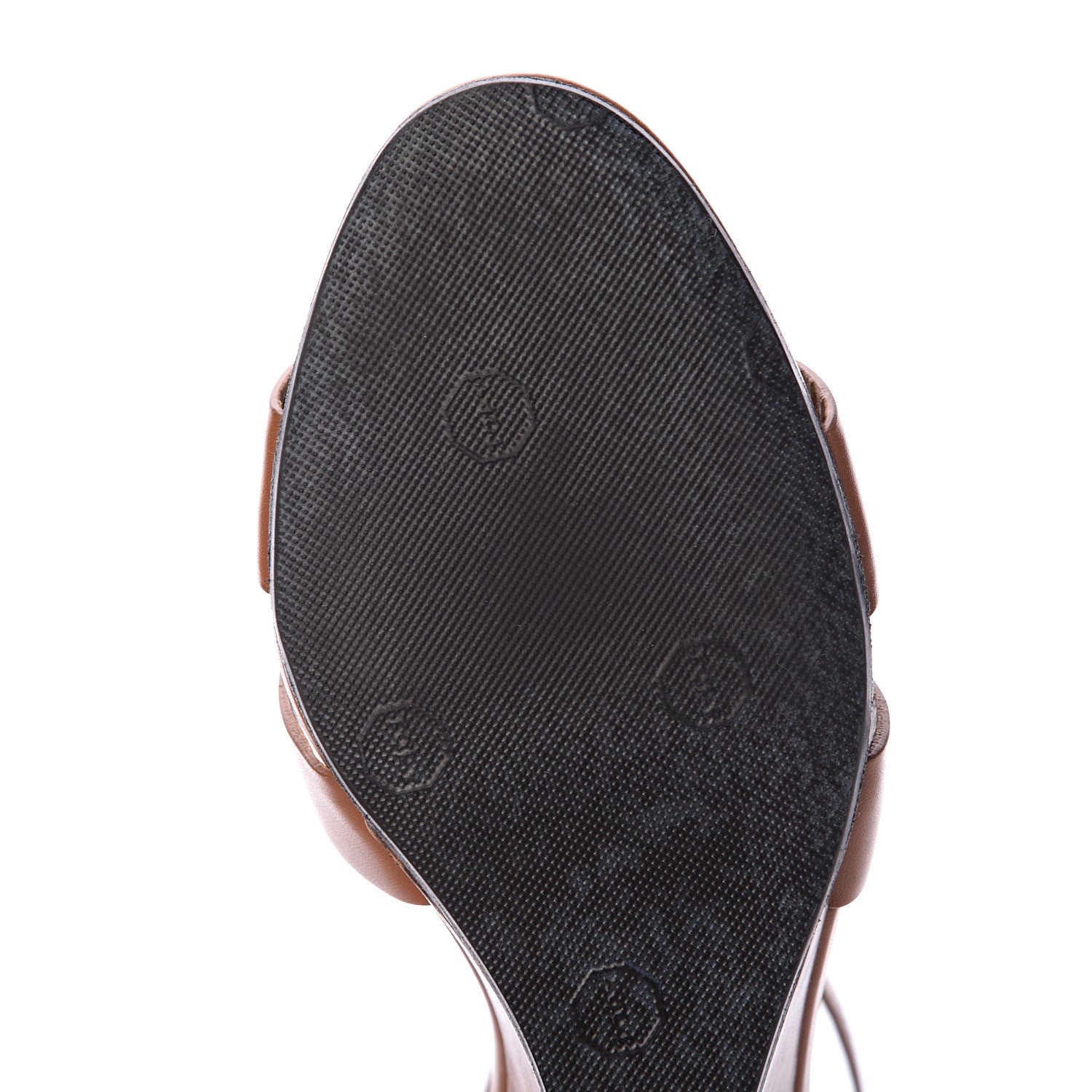Hermes Calfskin Legend Wedge Sandals 37 Gold 7 of 10