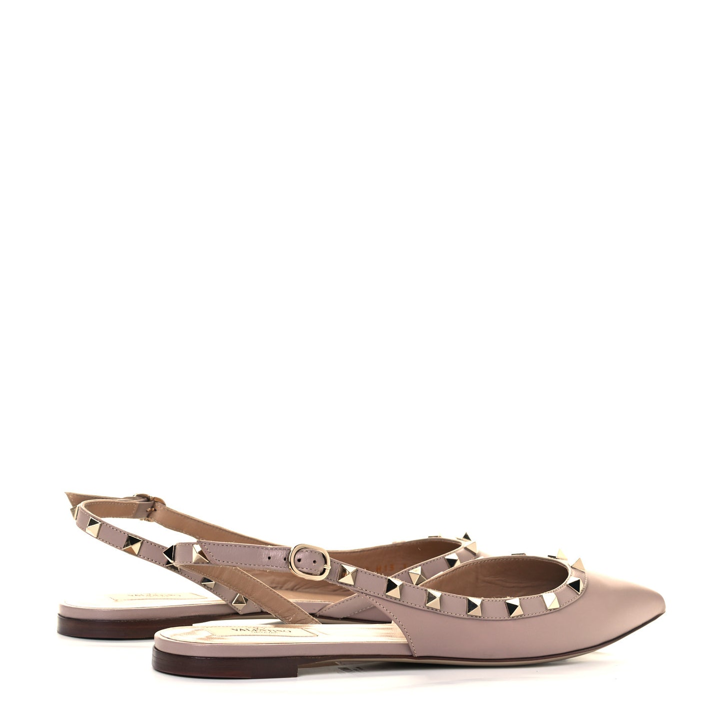 Nappa Rockstud Slingback Flats 41 Poudre