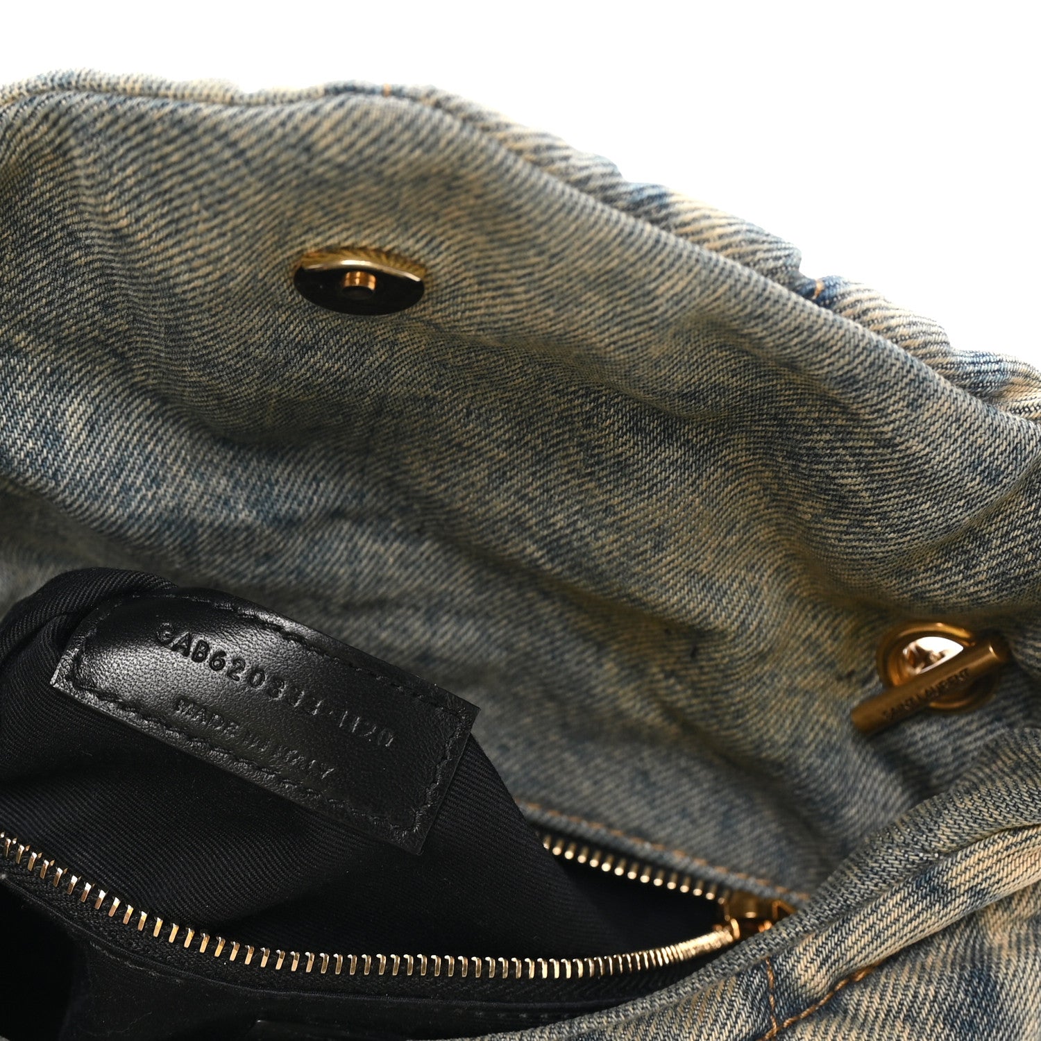 Saint Laurent Denim Quilted Small Loulou Puffer Monogram Chain Satchel Blue Cinnamon 6 of 9