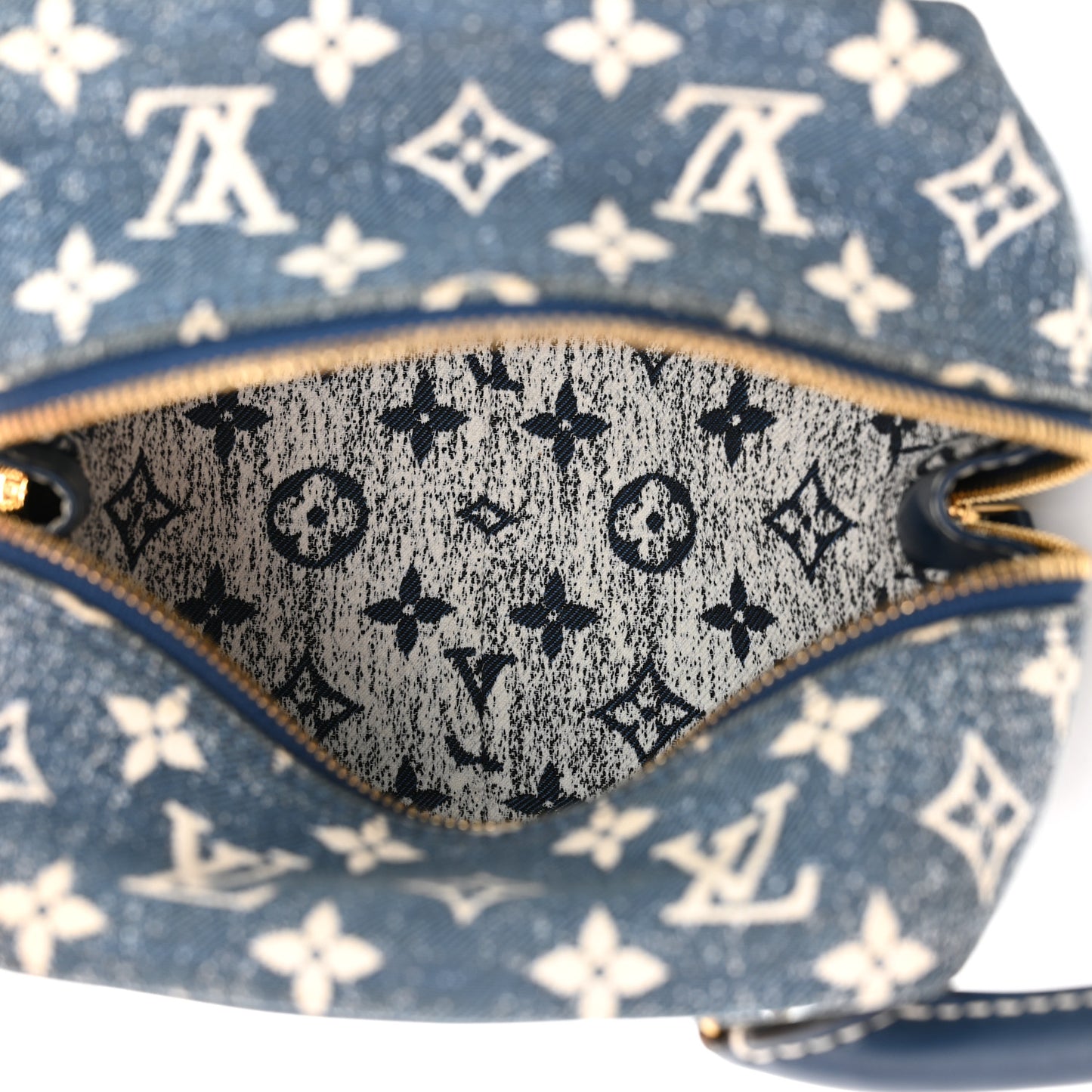 Monogram Jacquard Denim Square Bag Bleu