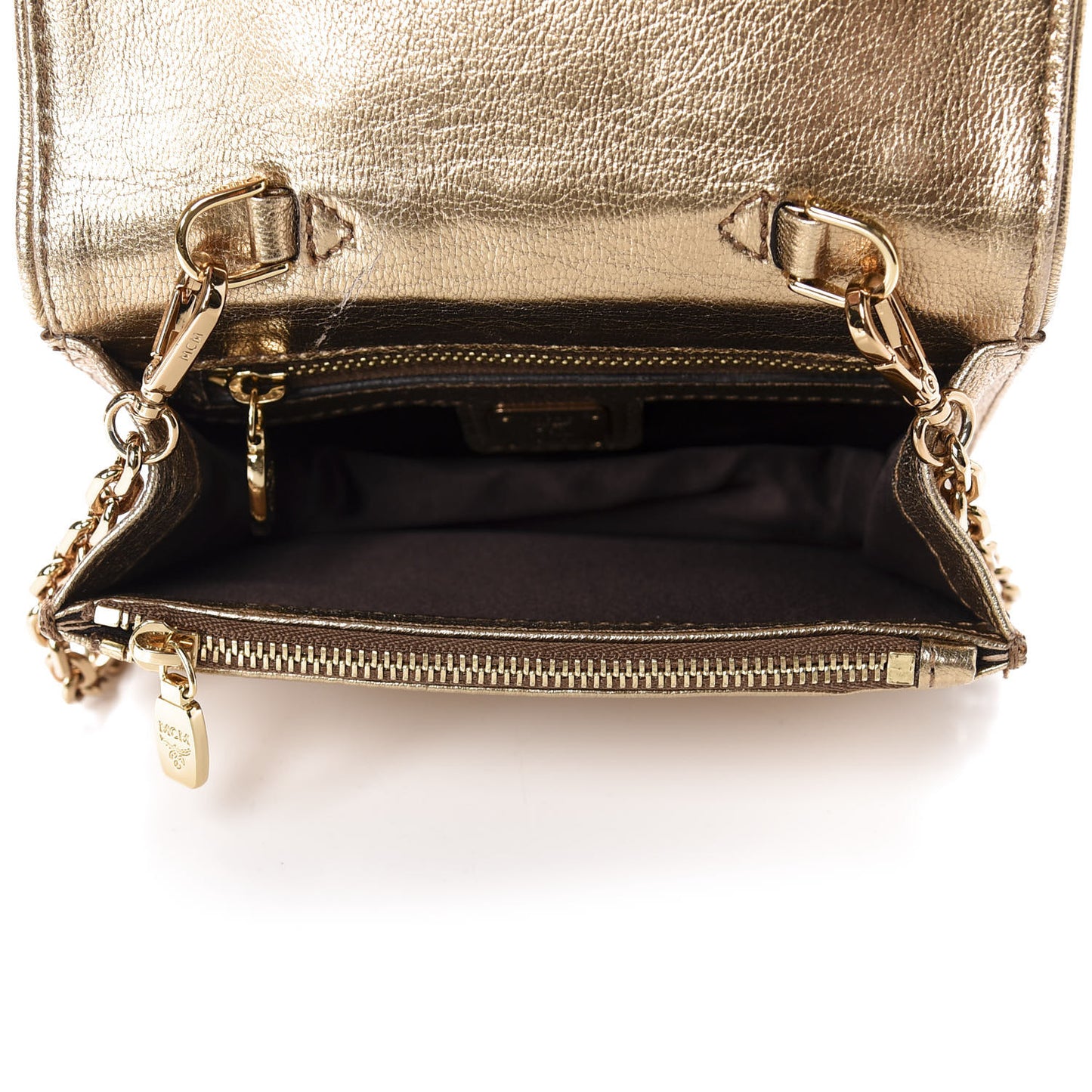 Metallic Calfskin Swarovski Crystal Romantic Chandelier Crossbody Clutch Gold