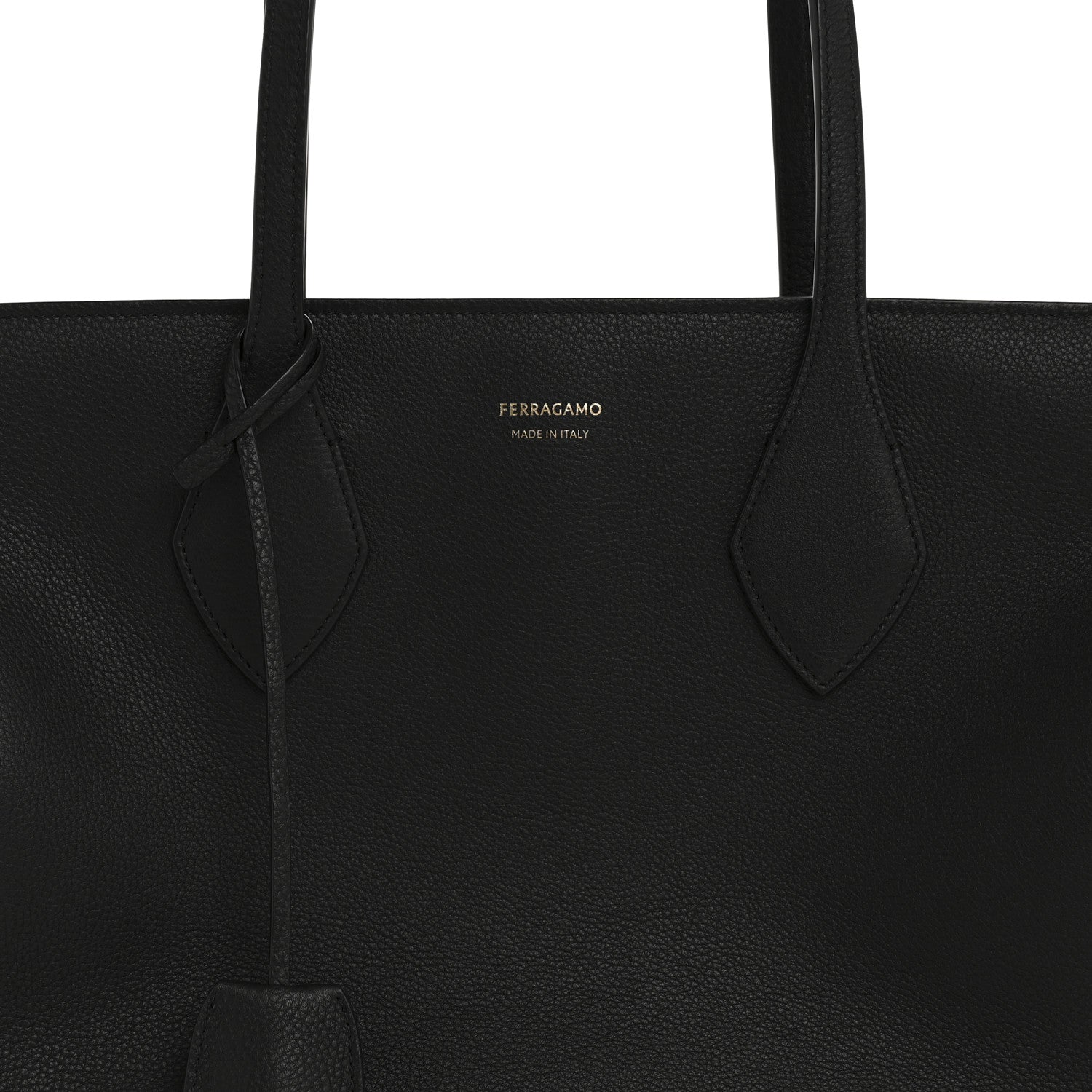 Salvatore Ferragamo Grained Calfskin Medium Star Tote Black 8 of 10