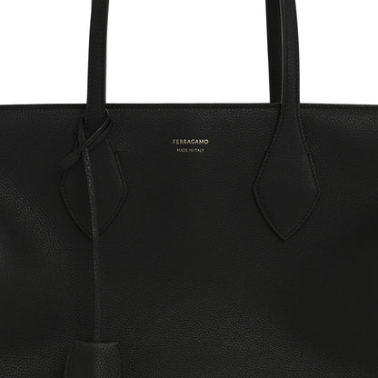 Salvatore Ferragamo Grained Calfskin Medium Star Tote Black 8 of 10