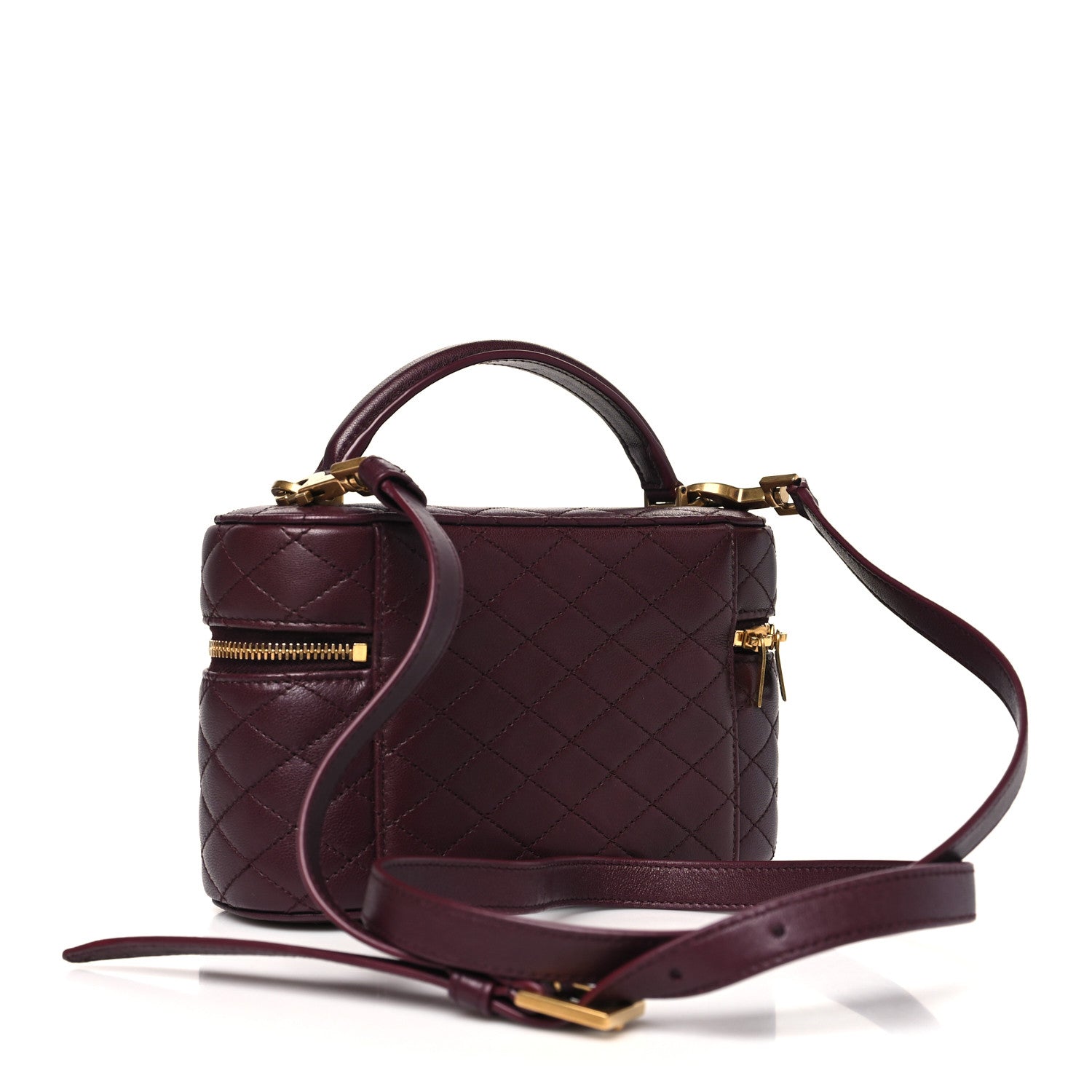 Saint Laurent Lambskin Quilted Mini Gaby Vanity Case Rouge Cabernet 2 of 10