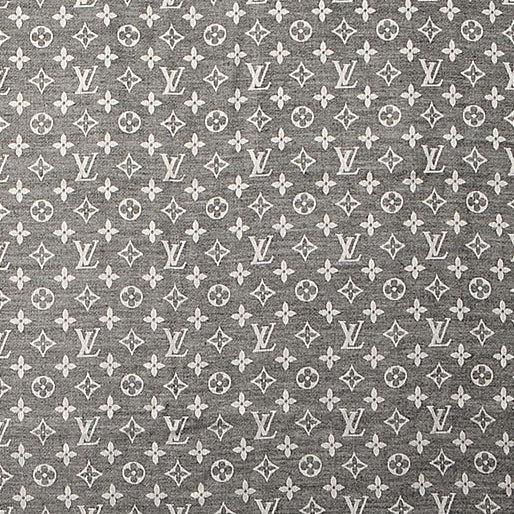 Wool Silk Monogram Denim Shawl Black