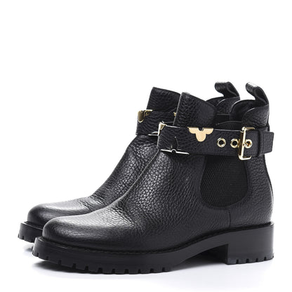 Louis Vuitton Calfskin Fast Ride Ankle Boots 37 Black 3 of 8