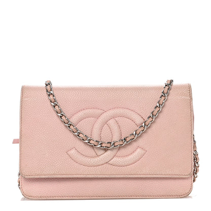 Chanel Caviar Timeless CC Wallet on Chain WOC Pink 1 of 13