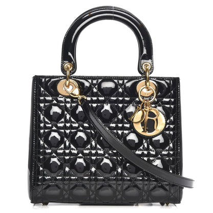 Christian Dior Patent Cannage Medium Lady Dior Black 1 of 8