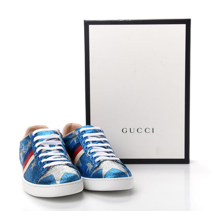 Gucci Lurex Starry Sky Sylvie Web New Ace Sneakers 40.5 Bluette Silver 11 of 11