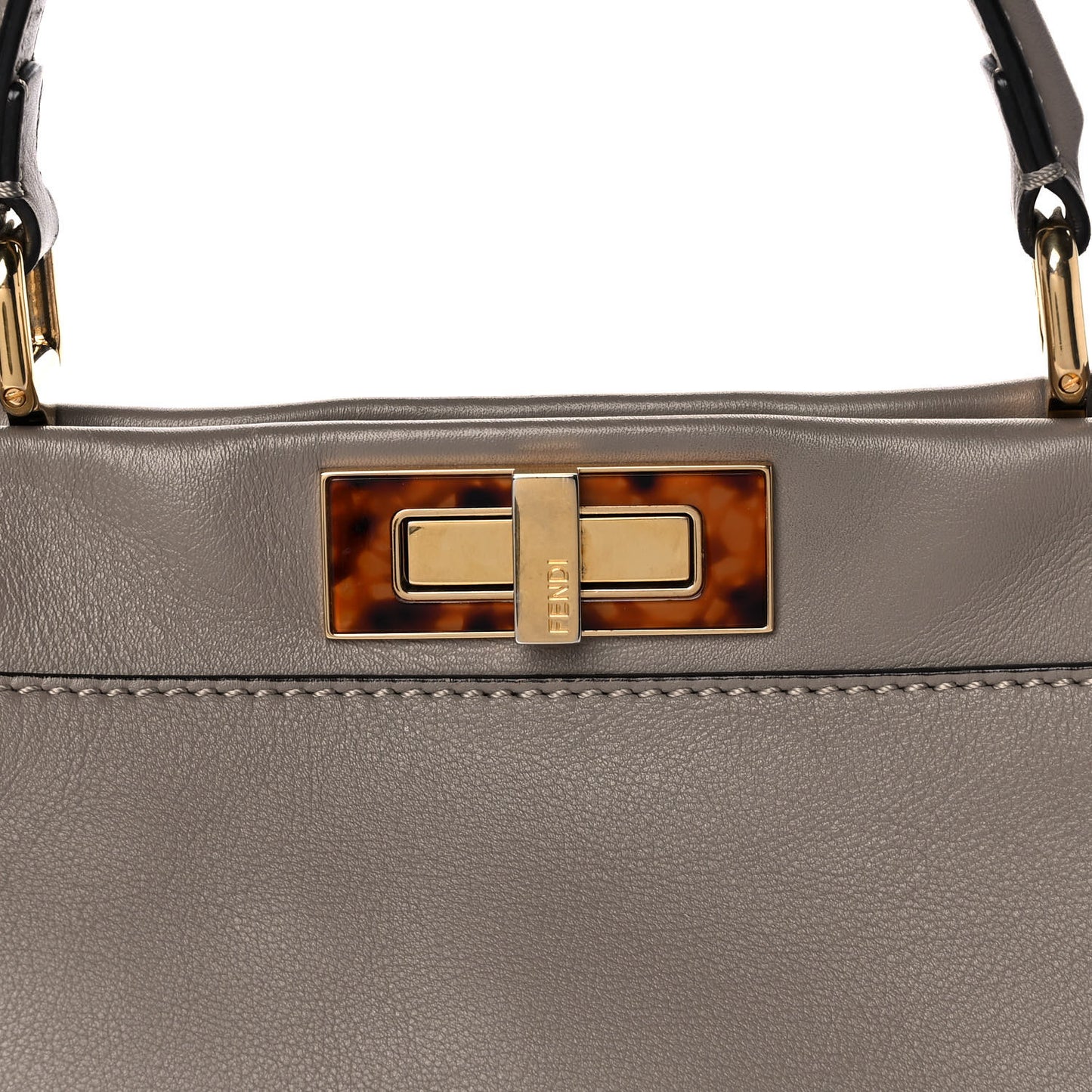 Vitello Seta Plexiglass Tortoise Medium Peekaboo Iconic Satchel Tortora