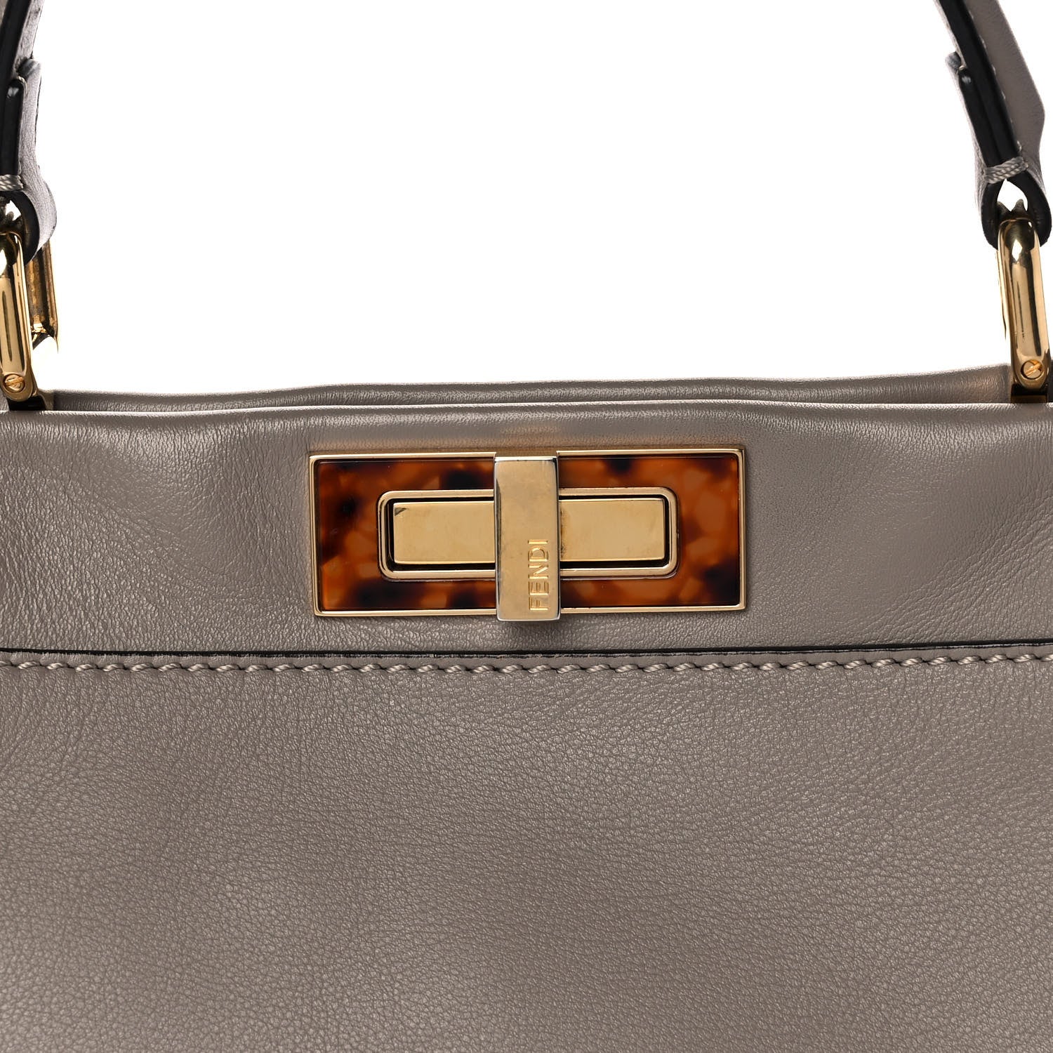 Fendi Vitello Seta Plexiglass Tortoise Medium Peekaboo Iconic Satchel Tortora 13 of 13
