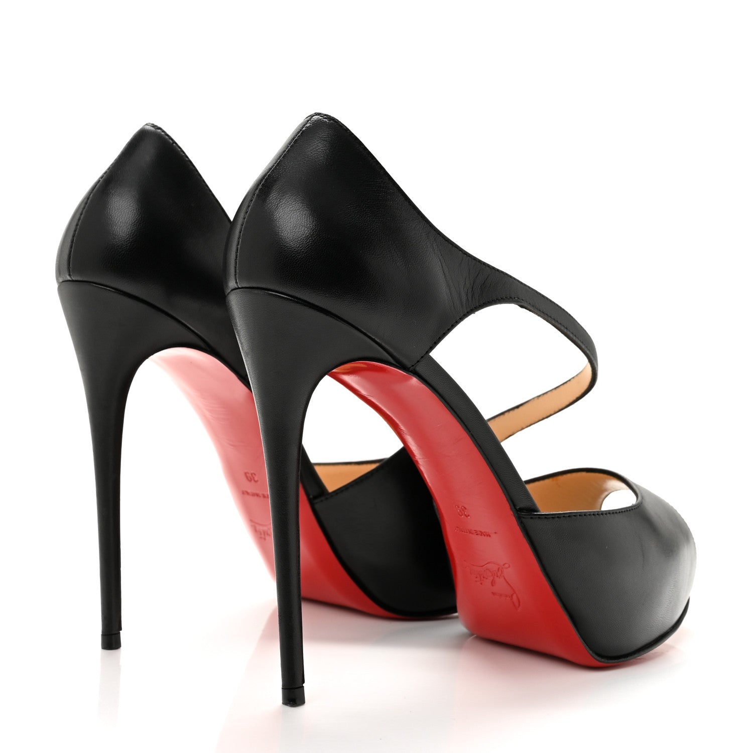 Christian Louboutin Calfskin Catchy Two 120 Pumps 39 Black 5 of 11