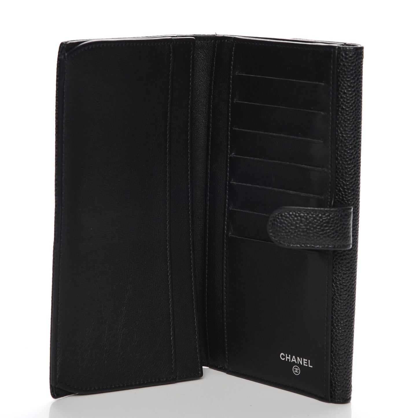 Caviar CC Long Flap Wallet Black