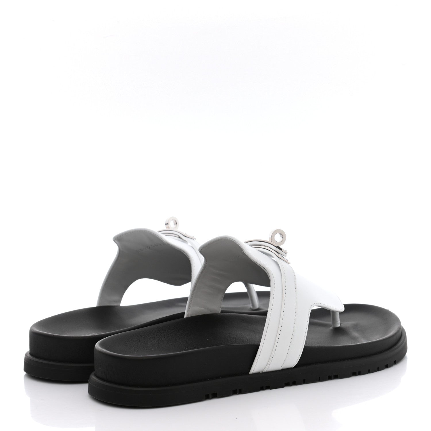 Hermes Calfskin Womens Empire Sandals 40 White 4 of 9