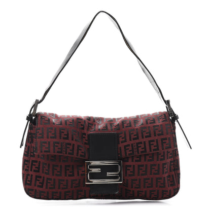Fendi Zucchino Baguette Red Black 1 of 15