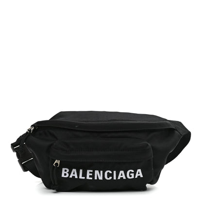 Balenciaga Recycled Sport Nylon Logo Embroidered Wheel Beltpack Black 1 of 9