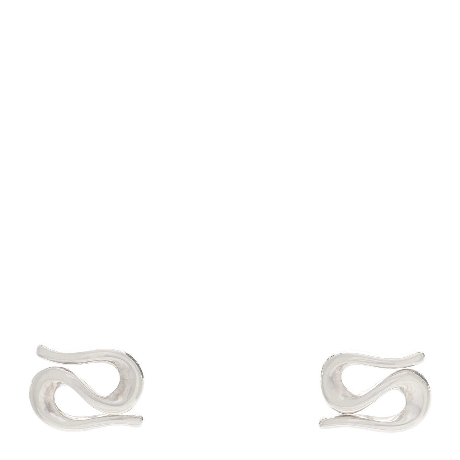 Tiffany Sterling Silver Elsa Peretti Open Wave Earrings 1 of 4
