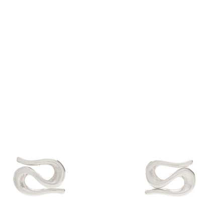 Tiffany Sterling Silver Elsa Peretti Open Wave Earrings 1 of 4