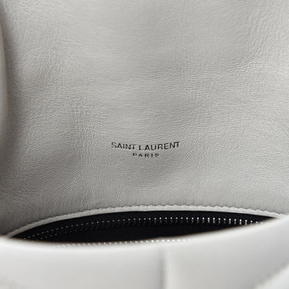 Saint Laurent Lambskin Quilted Toy Loulou Puffer Monogram Chain Satchel Crema Soft 11 of 13