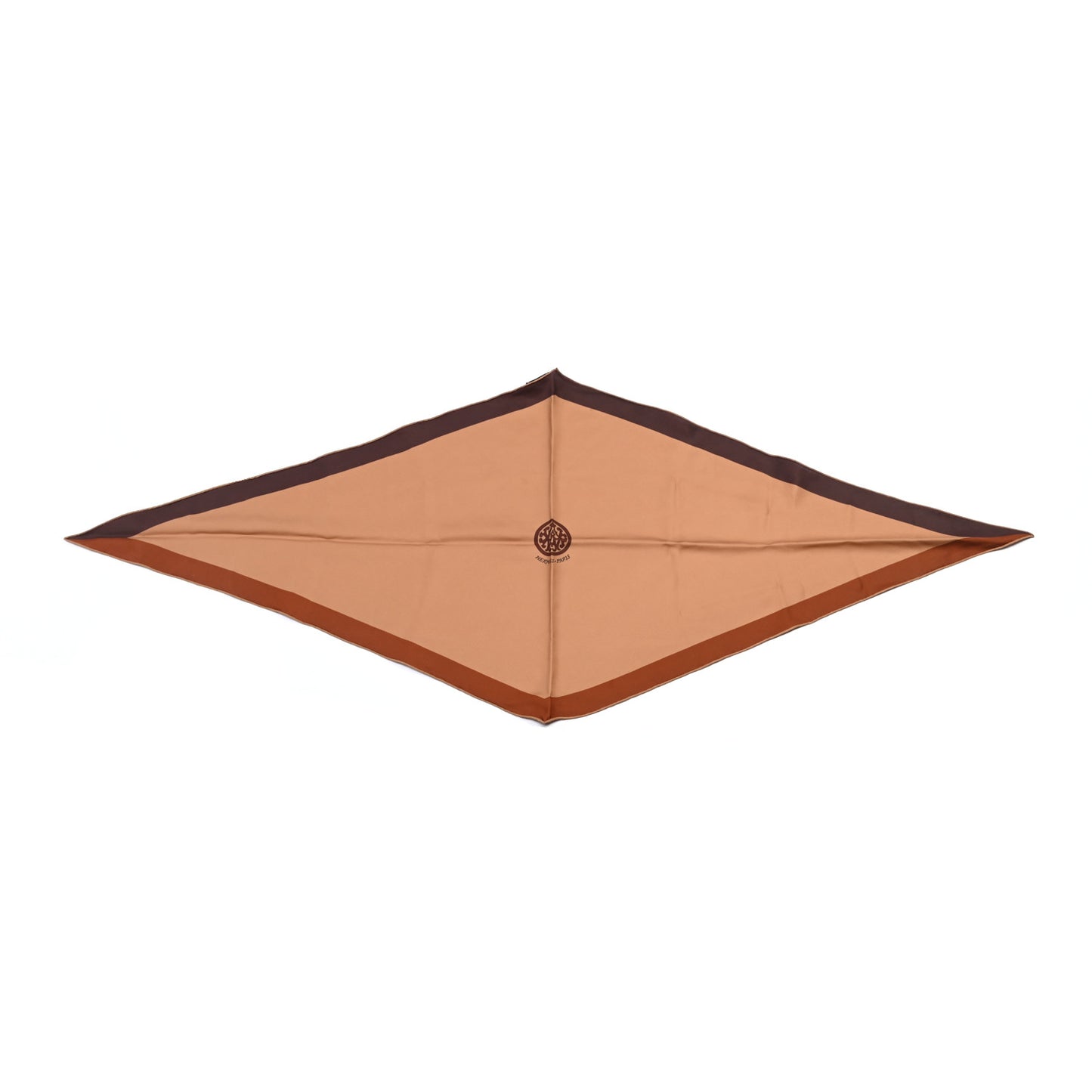 Silk Blason Losange Scarf Tabac Cacao