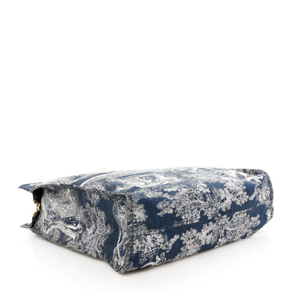 Christian Dior Technical Fabric Toile De Jouy Reverse Diortravel Zipped Pouch Blue Multicolor 4 of 10