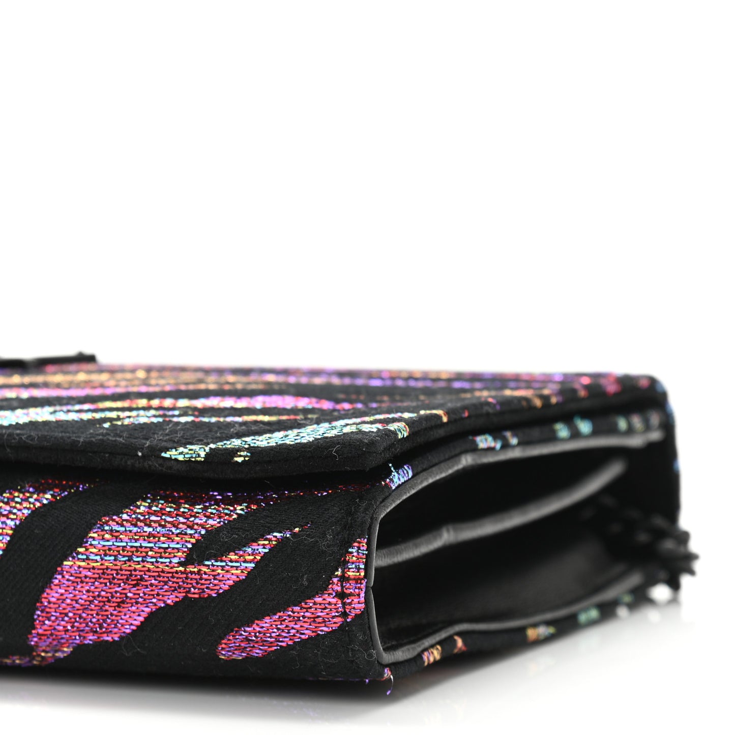 Tiger Burnout Monogram Chain Wallet Multicolor