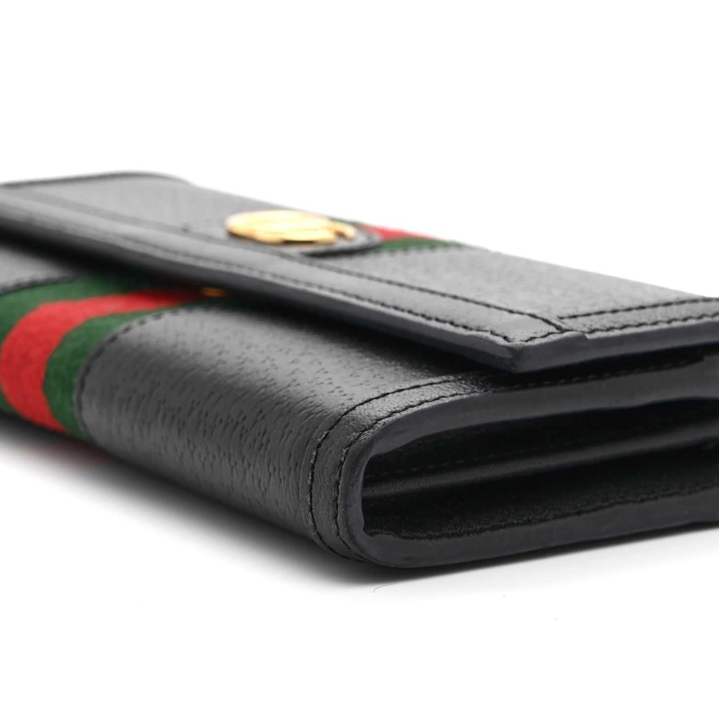 Calfskin Web Ophidia Continental Wallet Black