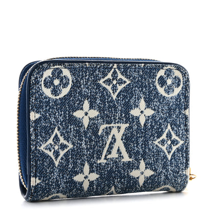 Louis Vuitton Denim Monogram Jacquard Zippy Coin Purse Bleu 3 of 7