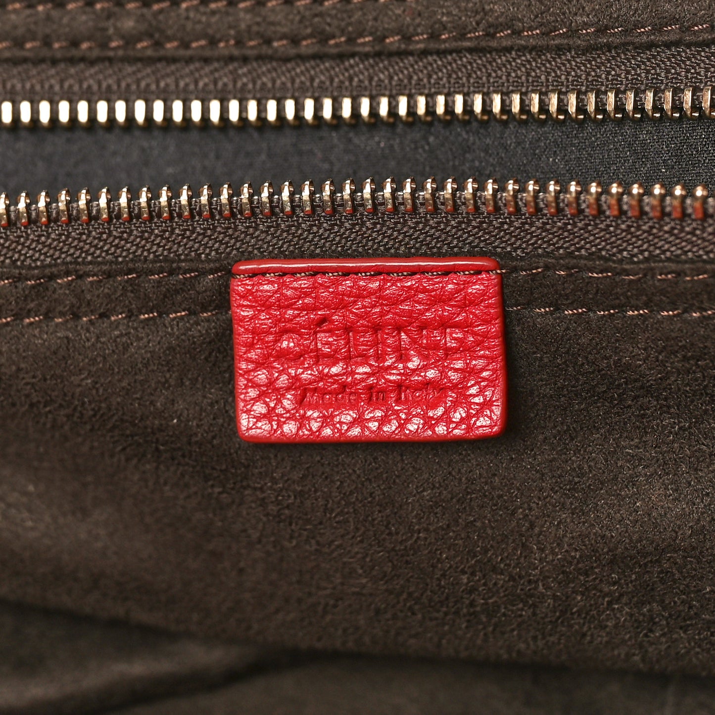 Drummed Calfskin Mini Luggage Red