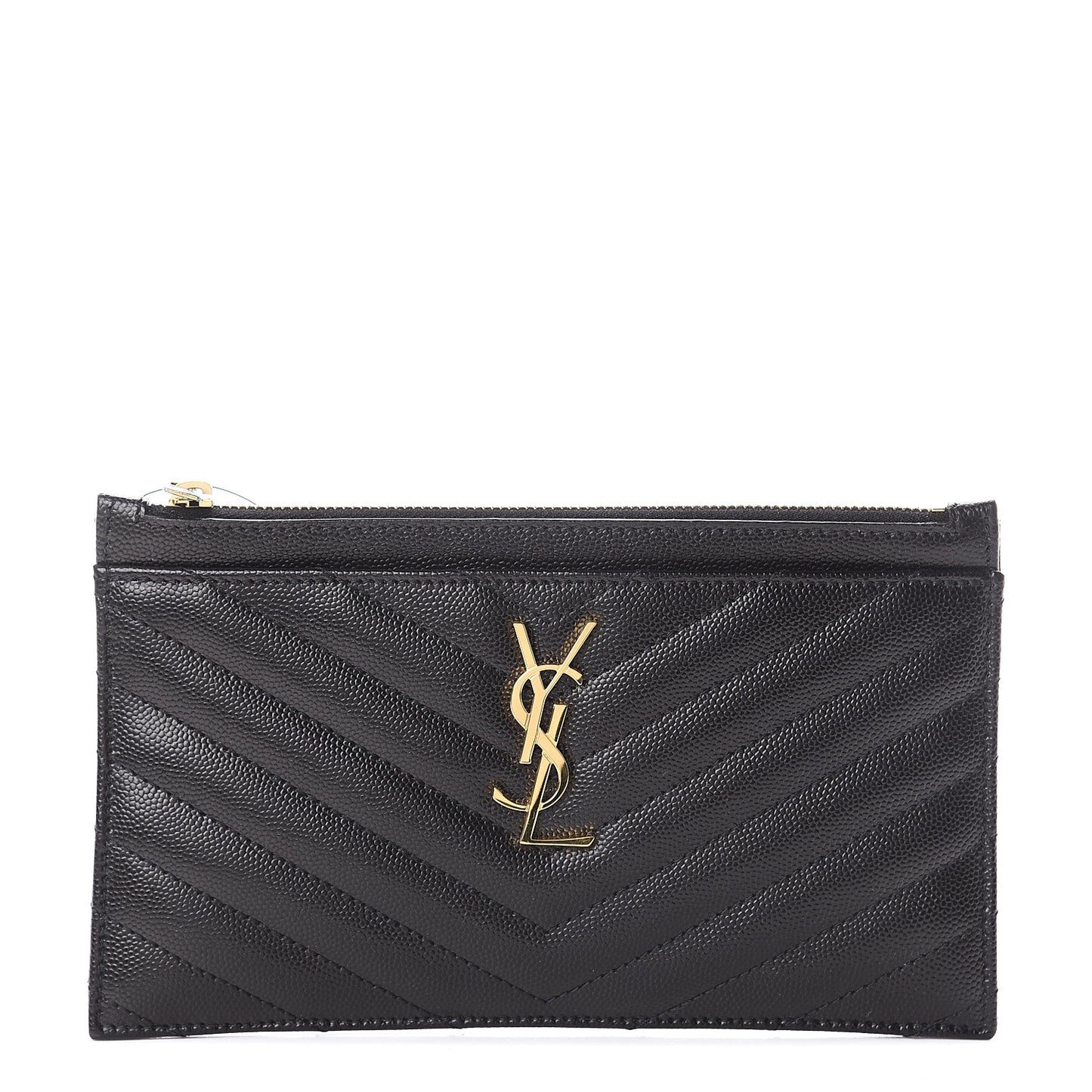 Grain De Poudre Chevron Monogram Bill Pouch Black