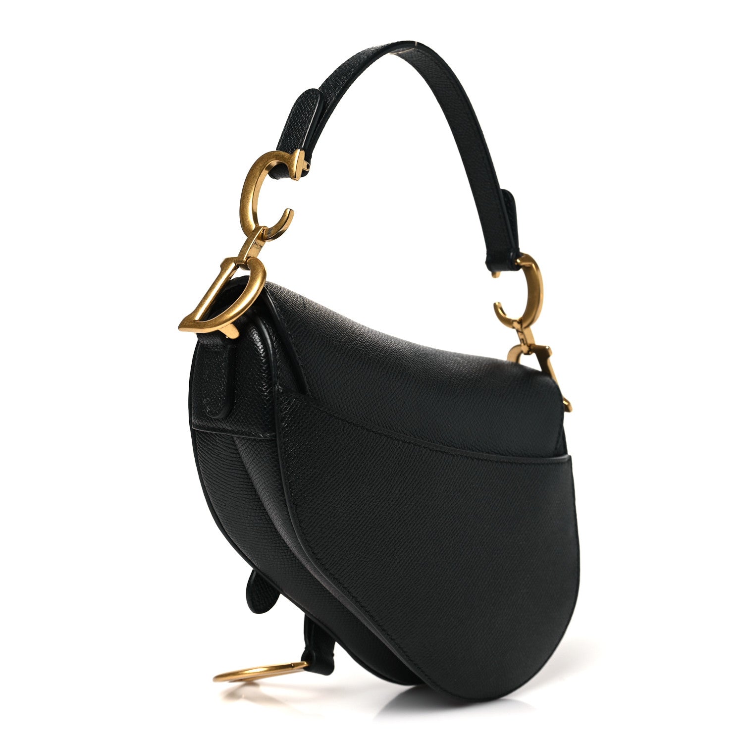 Christian Dior Grained Calfskin Mini Saddle Bag Black 3 of 10
