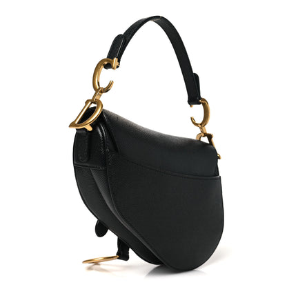 Christian Dior Grained Calfskin Mini Saddle Bag Black 3 of 10