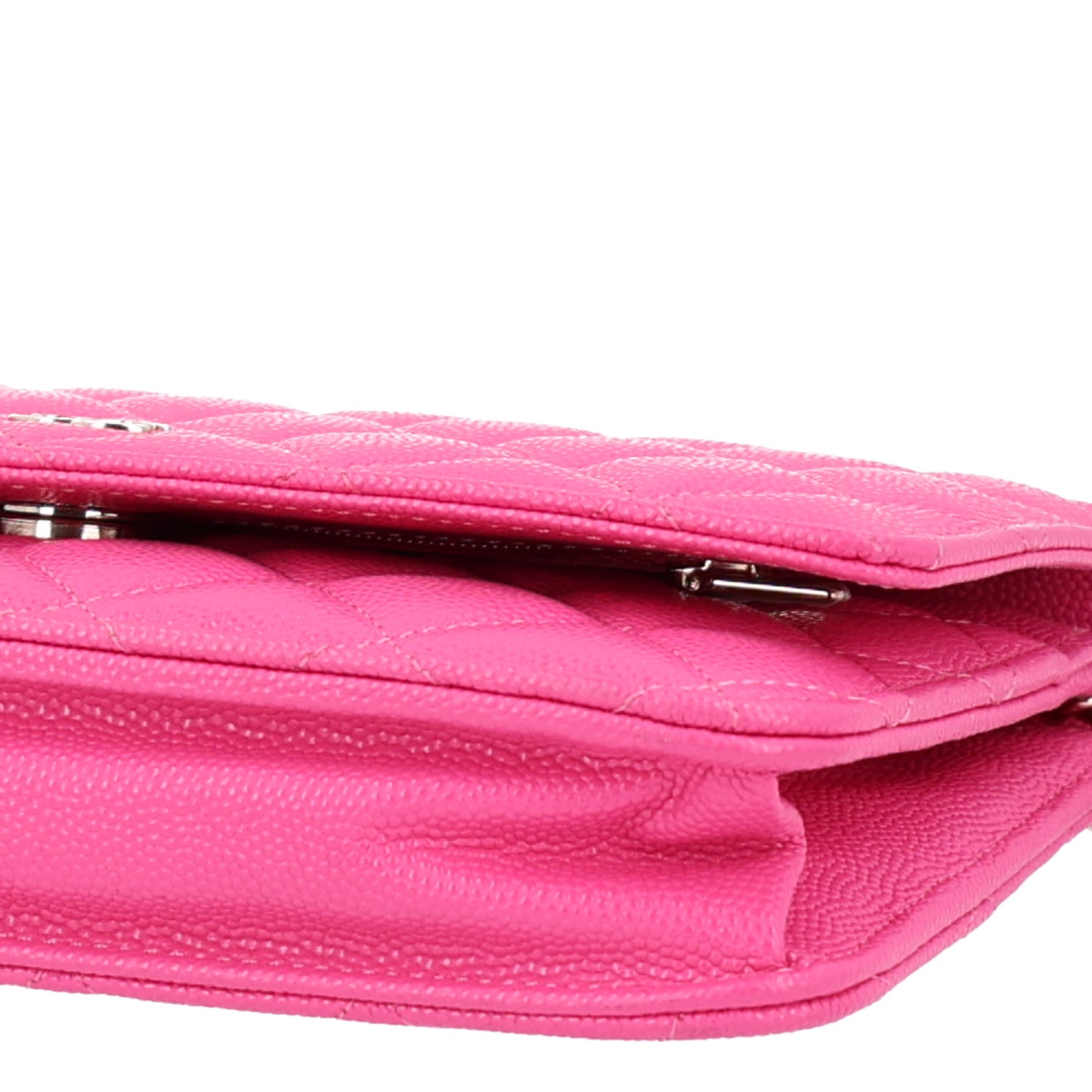 Caviar Quilted Wallet on Chain WOC Dark Pink