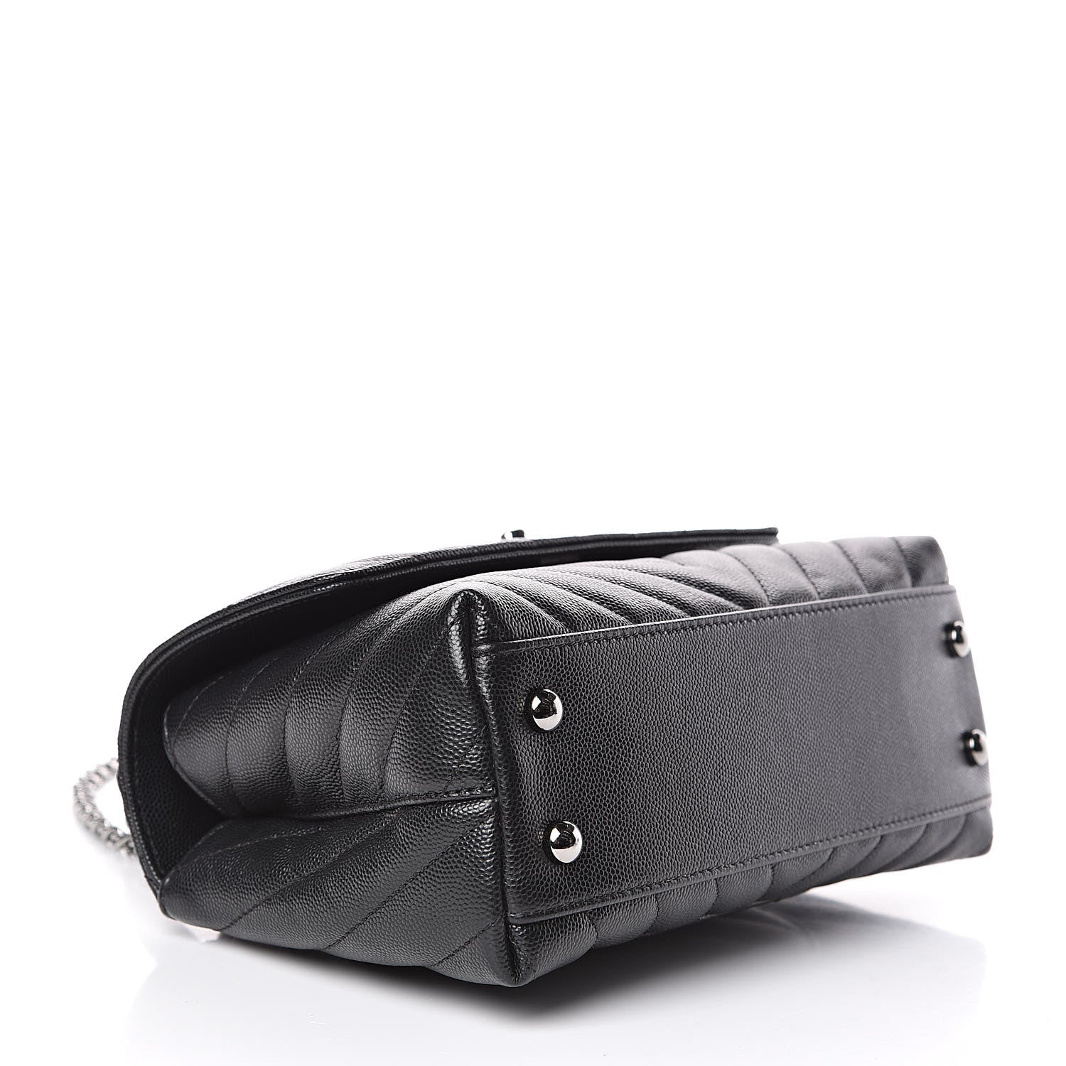 Chanel Caviar Chevron Quilted Mini Coco Handle Flap Black 4 of 12