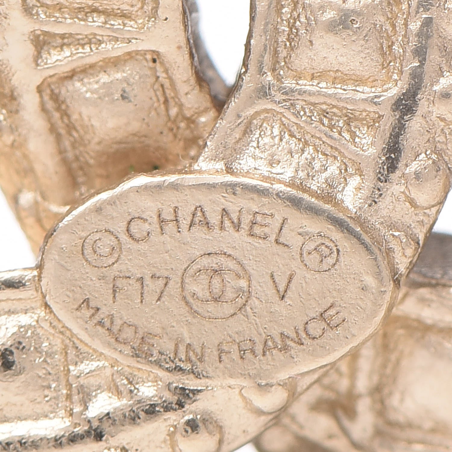 Chanel Crystal CC Earrings Light Gold 4 of 4