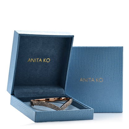 Anita Ko 18K Rose Gold Diamond V Bangle Bracelet 5 of 5
