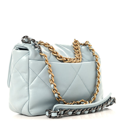Chanel Lambskin Quilted Medium Chanel 19 Flap Light Blue 3 of 10