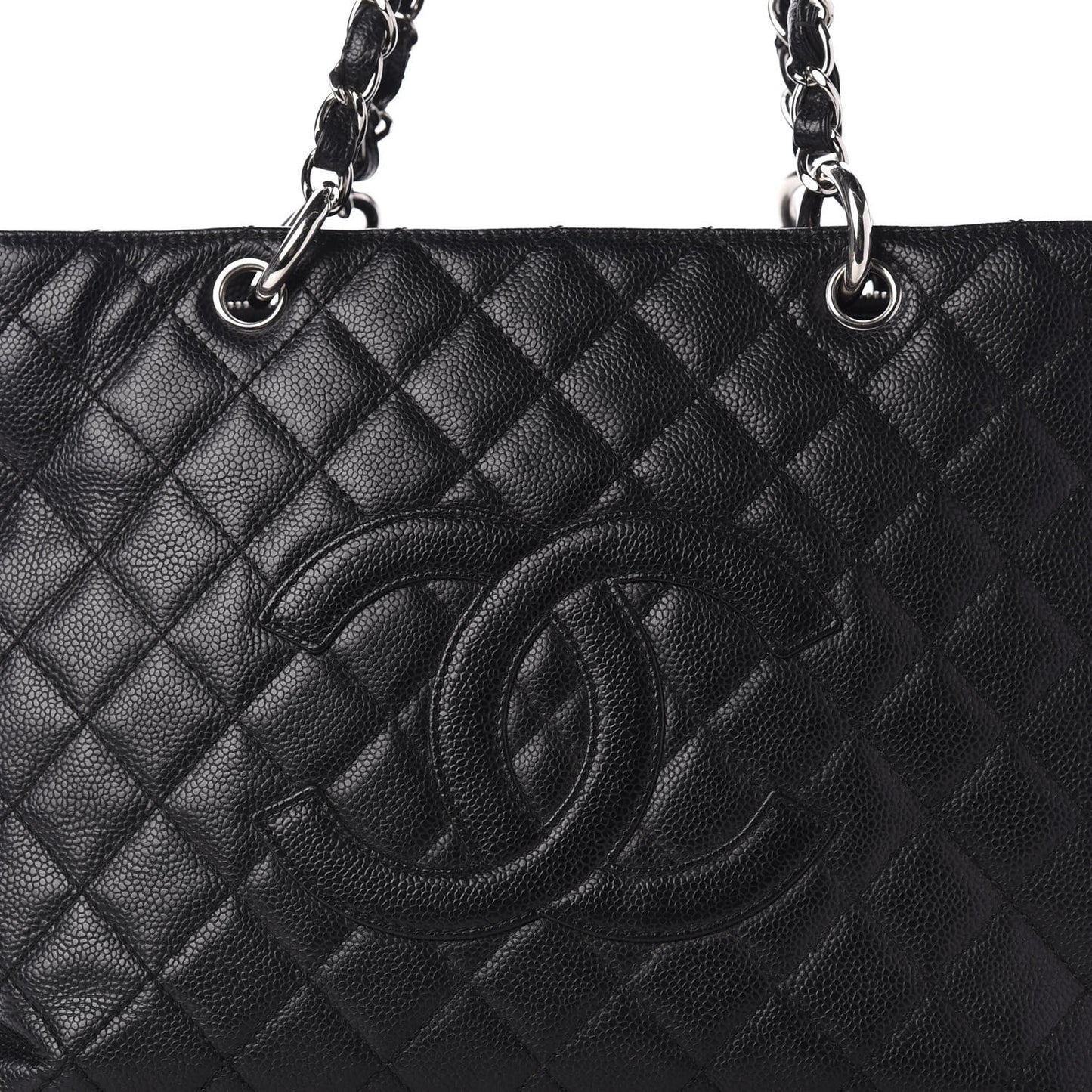 Caviar Quilted Grand Shopping Tote GST Black