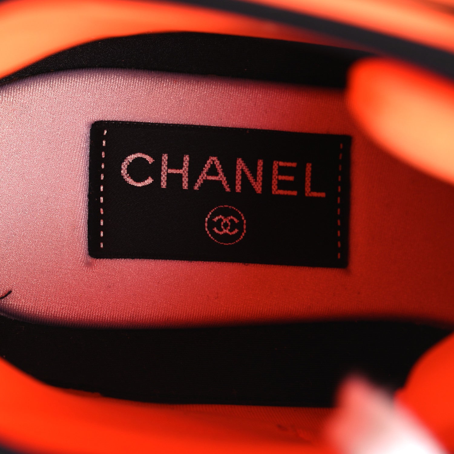 Chanel Suede Calfskin Lambskin Neoprene High Top CC Sneakers 39 White Fluo Orange 9 of 13